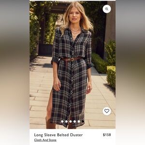 NWT EVEREVE Cloth and Stone Belted Duster Dress XS